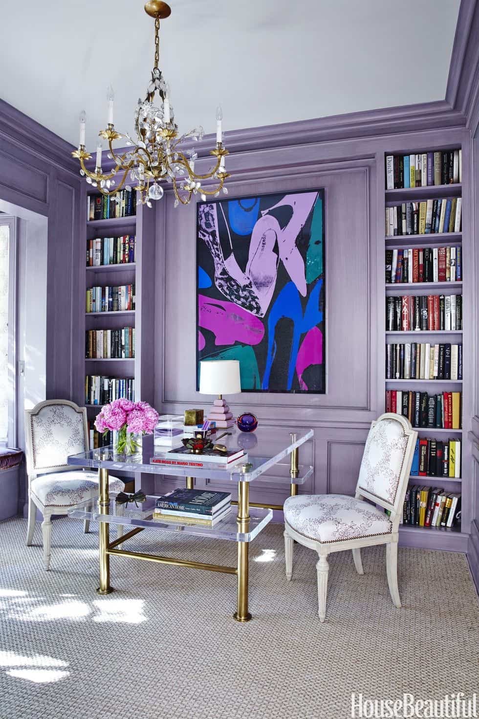 Purple Home Office - House Beautiful