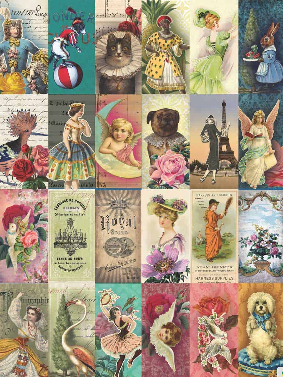 7 Free Creative Collage Sheet Printables For Decoupage Tissue Paper – Artsy Fartsy Life