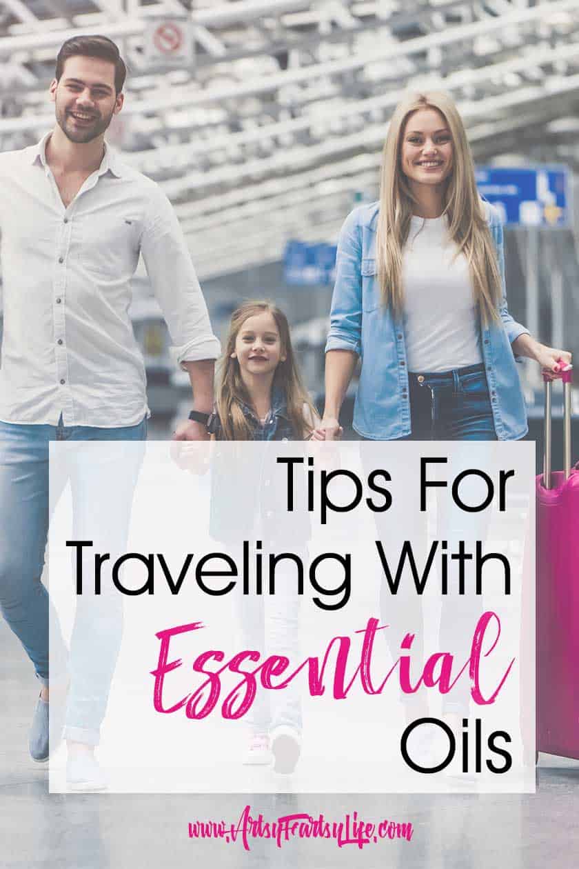 Tips & Ideas For Traveling With Essential Oils... Make sure you can take essential oils safely when you travel. Includes bag and kit cases, and authorized travel case recommendations. Travel tips for kids, nausea, motion sickness and more! #traveltips #essentialoils #familytrip