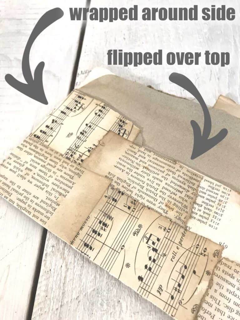 Vintage paper wrapped envelopes... wrapped around side and flipped over the top