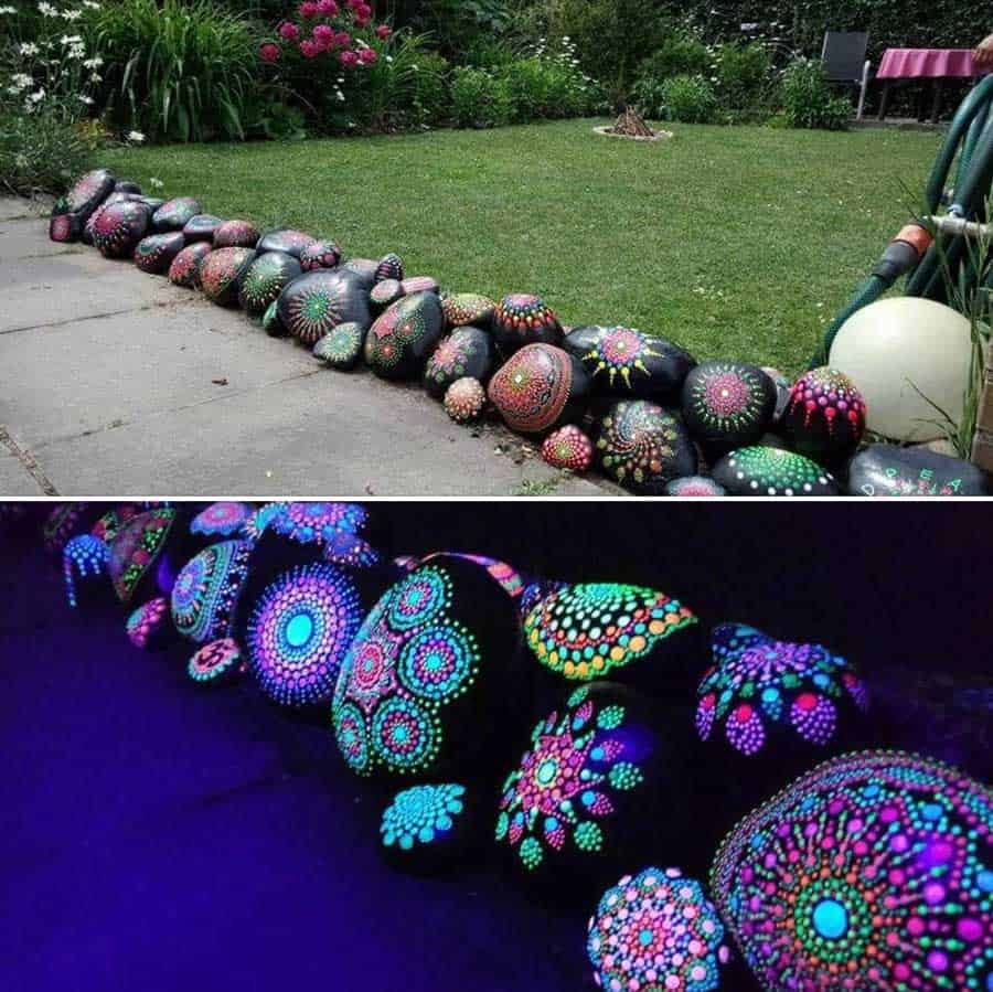 Glow in the dark painted rocks source facebook, credit Manfred Fuchs‎