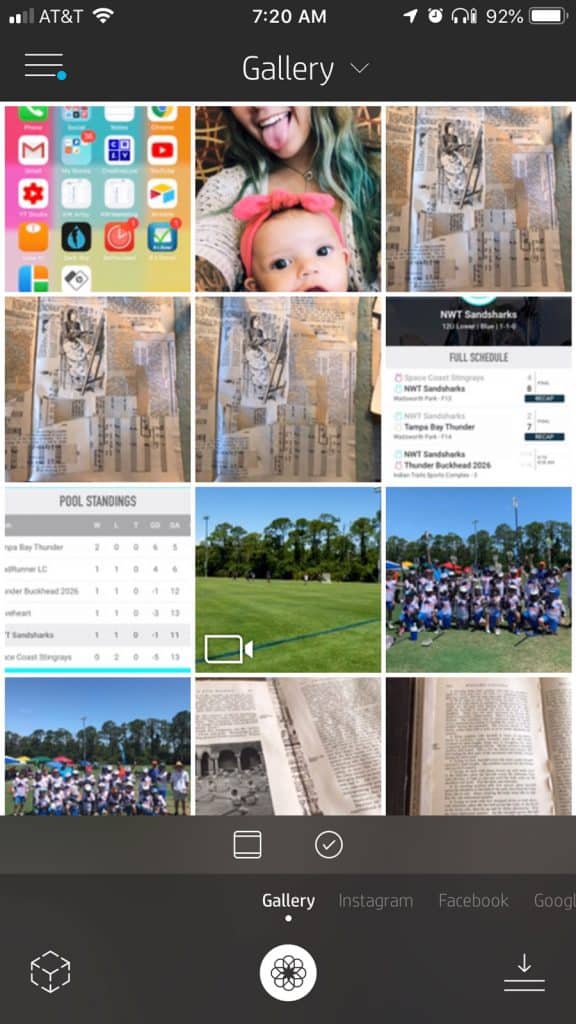 Gallery in the HP Sprocket App