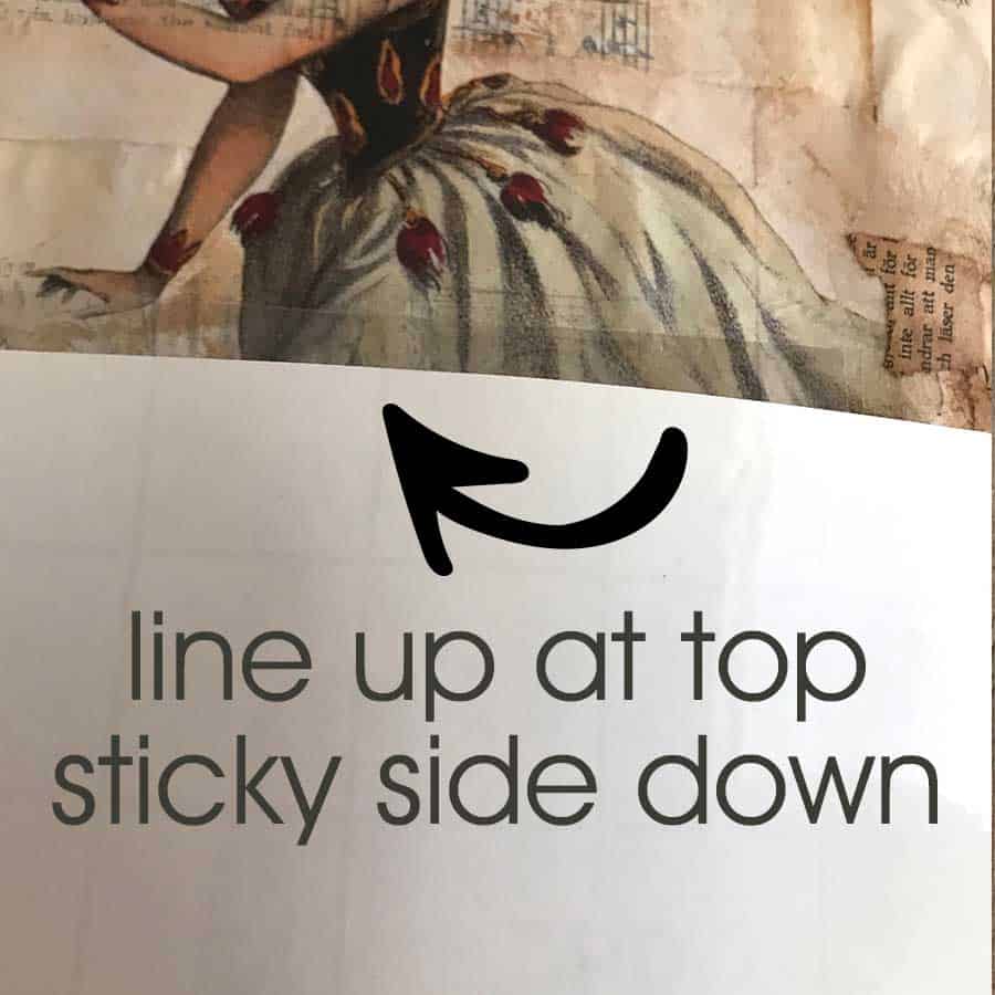 Line up on top, sticky side down