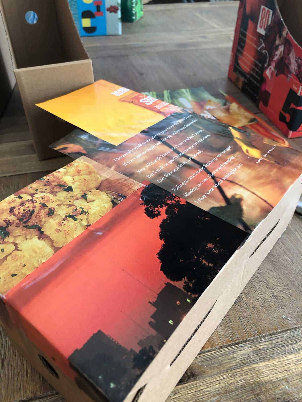 Cardboard Rainbow Decoupage Magazine Holder · Artsy Fartsy Life