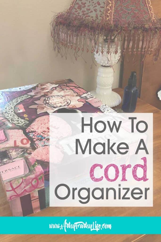 Tips and ideas to make decorative boxes for cord organization. 
