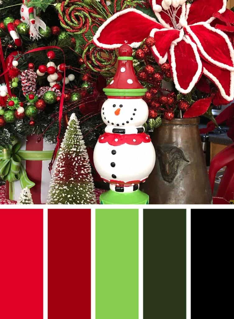 Modern Red and Lime Green Christmas Color Palette