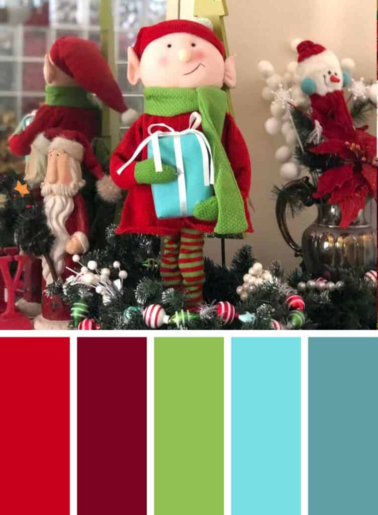 Red and Turquoise Christmas Color Palette