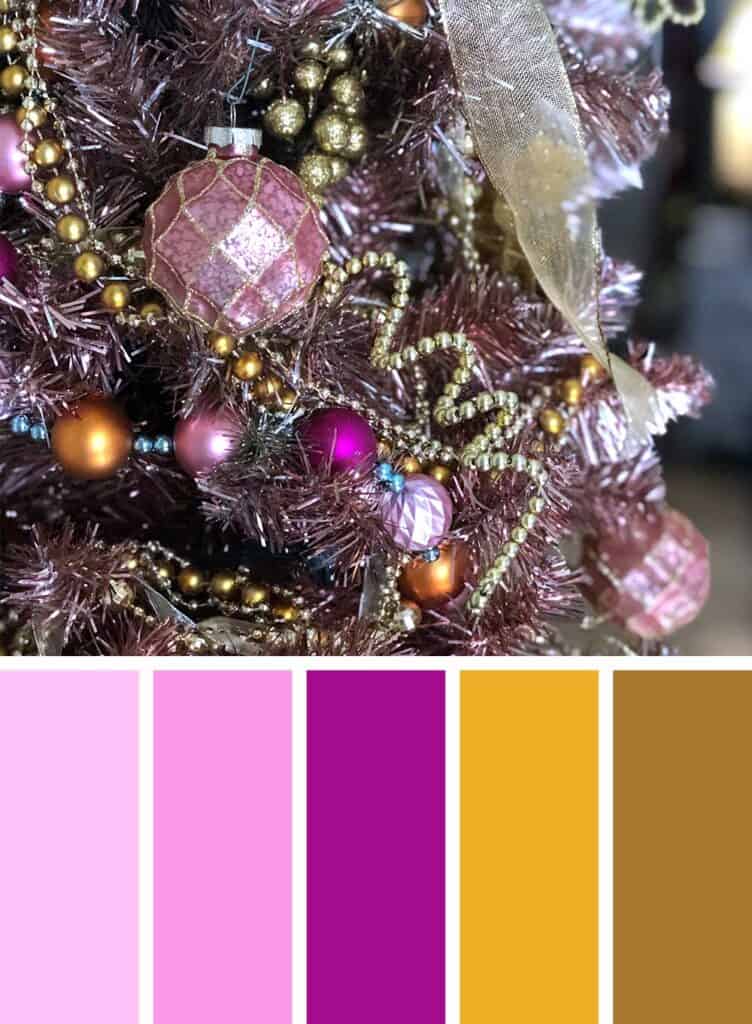 Pink and Gold Christmas Color Palette