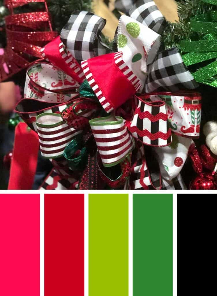 Red, Green and Black Christmas Color Palette