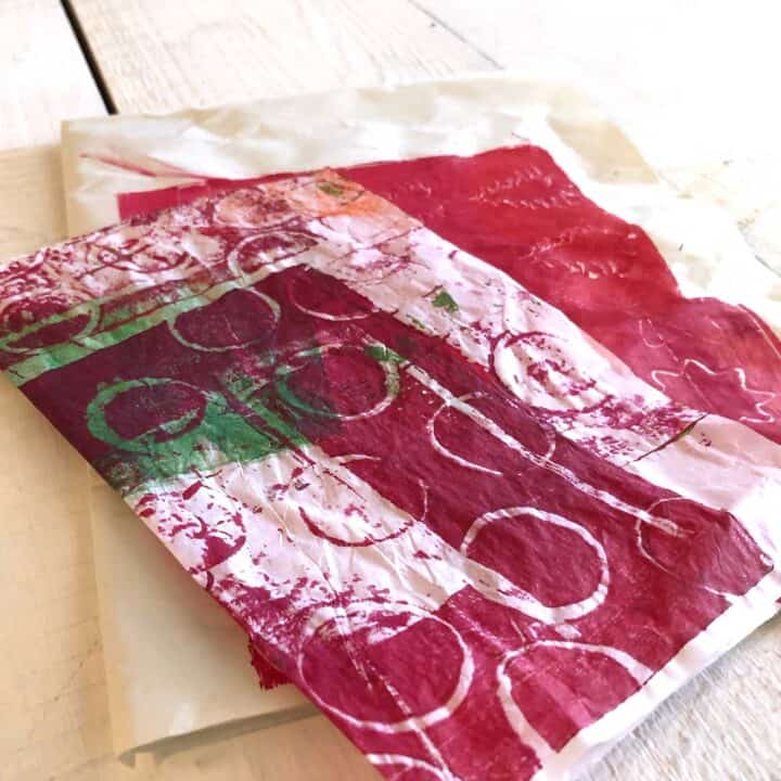 Gelli Plate Christmas Wrapping Paper · Artsy Fartsy Life