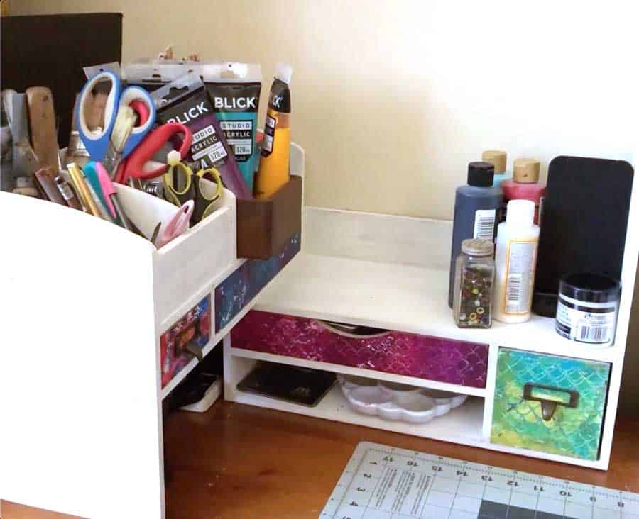 DIY Desk with Storage Bins