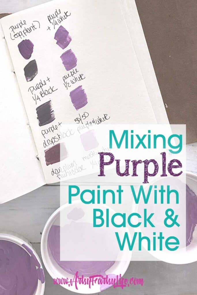 Mixing Purple Paint with Black and White
