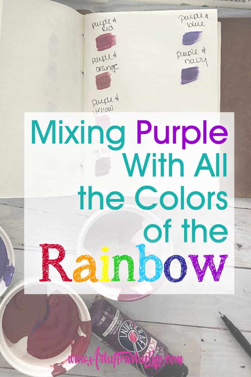 Mixing Purple Paint With All The Rainbow Colors · Artsy Fartsy Life