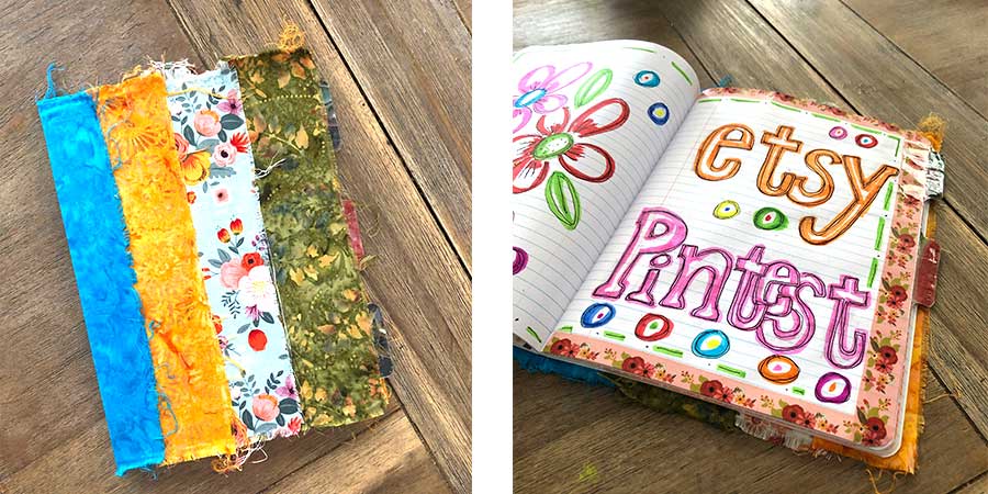 Fabric covered composition book