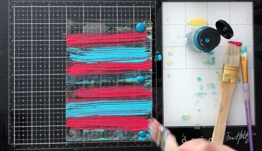 Painting gel press with acrylic paint