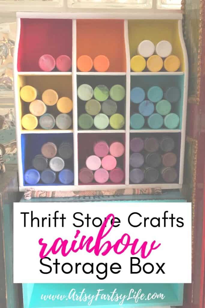 Thrift Store Crafts - Rainbow Storage Box
