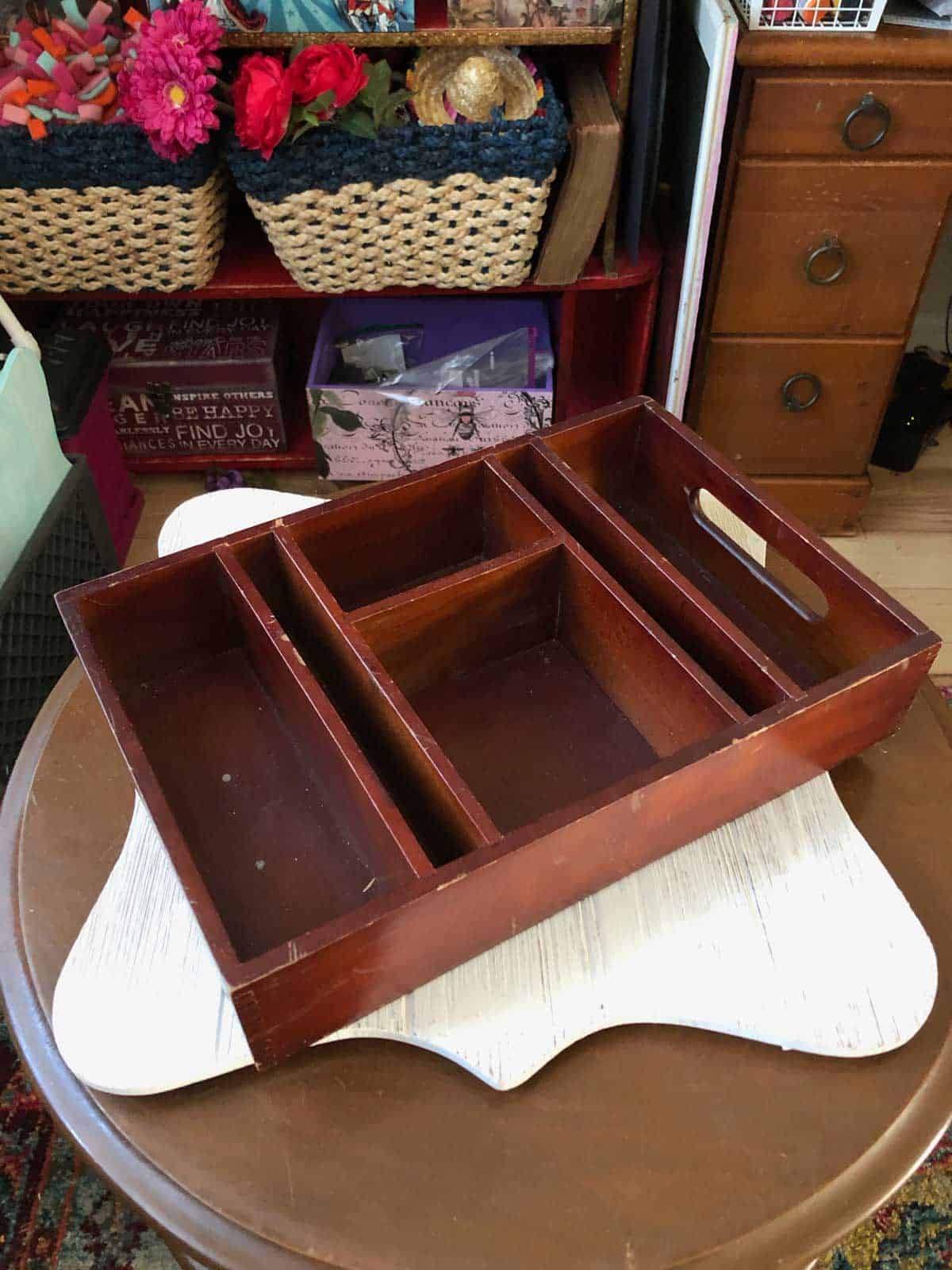 Decoupage Storage Box (Blue and Green) Thrift Store Crafts · Artsy