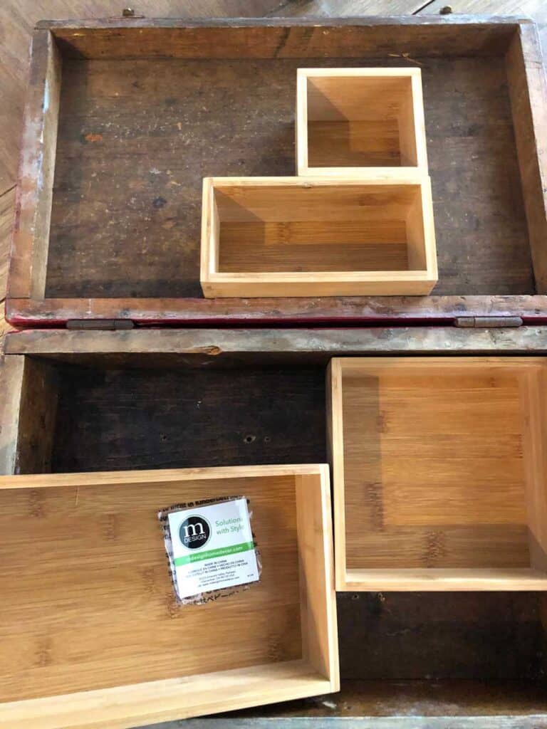 Bamboo divider boxes for my art supplies case