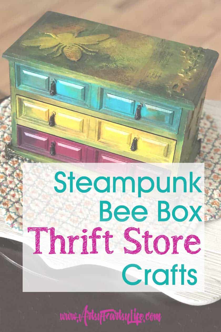 Steampunk Bee Box - Thrift Store Jewelry Box
