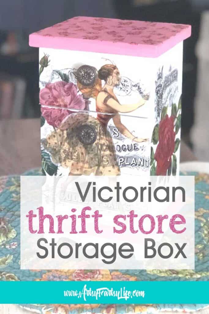 Victorian Thrift Store Decoupage Storage Box
