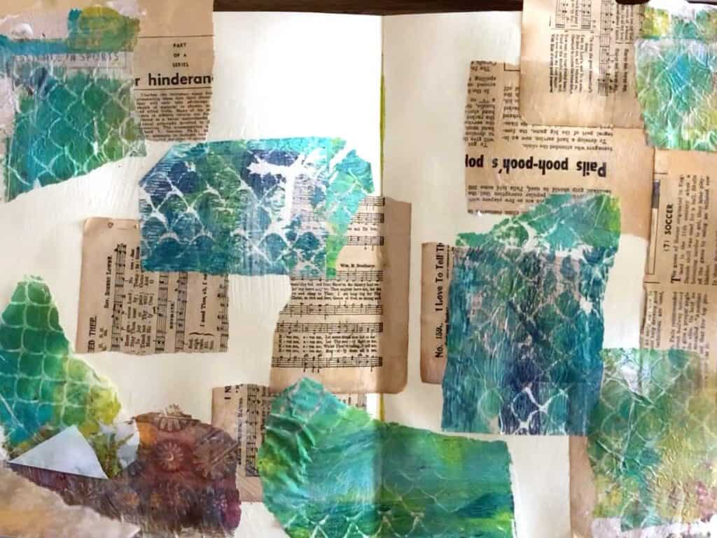 Texture Backgrounds Using Vintage Paper and Gel Plate Tissue Paper