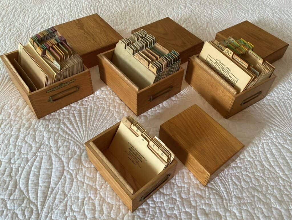 File boxes for stamp and die organization