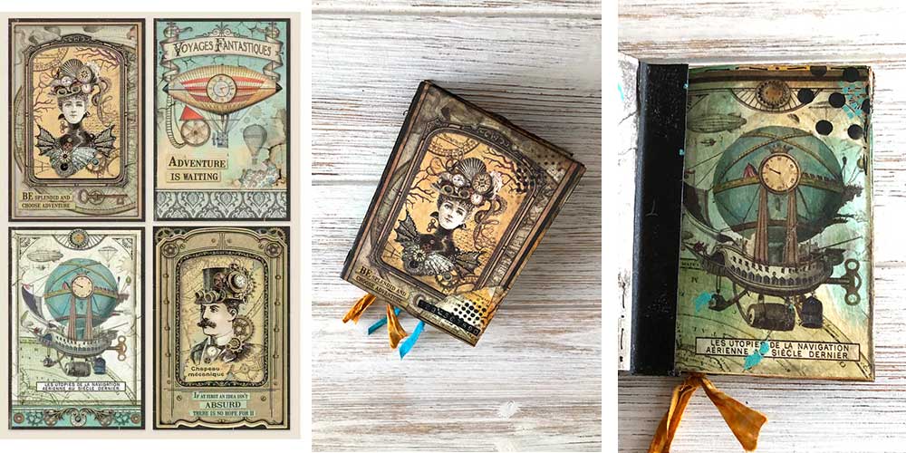 Steampunk Accordion Book - Travel Journal Flip Book · Artsy Fartsy Life