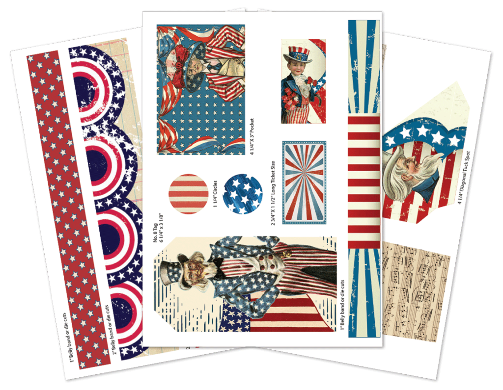 Free Printable 4th of July Junk Journal and Scrapbook Ephemera
