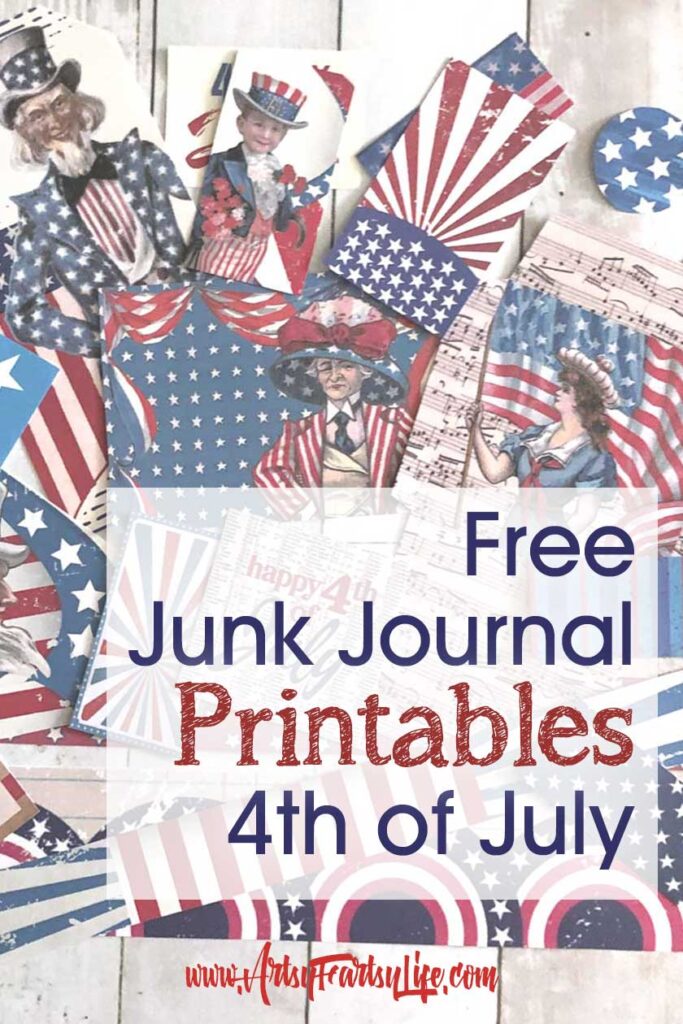 Free Printable 4th of July Junk Journal and Scrapbook Ephemera
