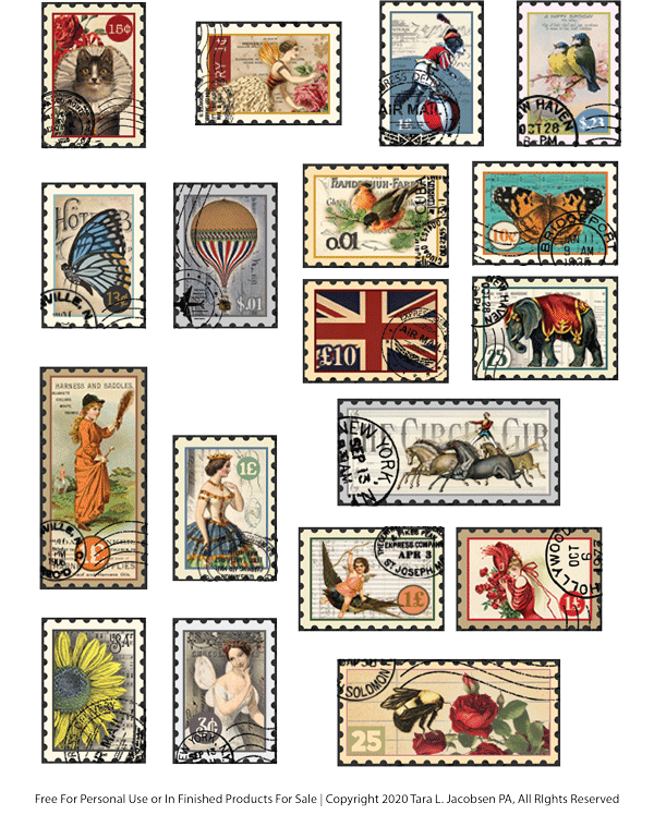Free printable stamps ephemera