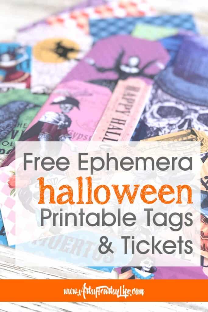 Halloween Tags and Ticket - Free Printable Ephemera
