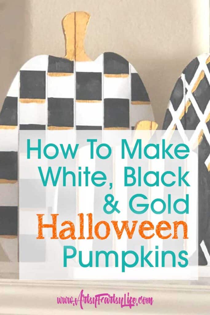 How To Make Painted Black, White and Gold Halloween Pumpkins
