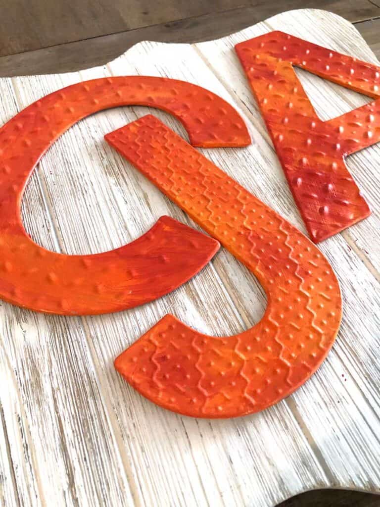 Halloween Orange Metal Letters - Acrylic Painted Letters