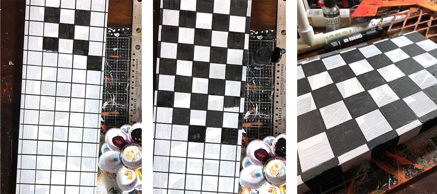 Painting the checkerboard - Step by step