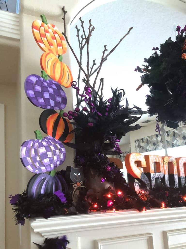 Halloween Pumpkin Stack - Purple and Orange