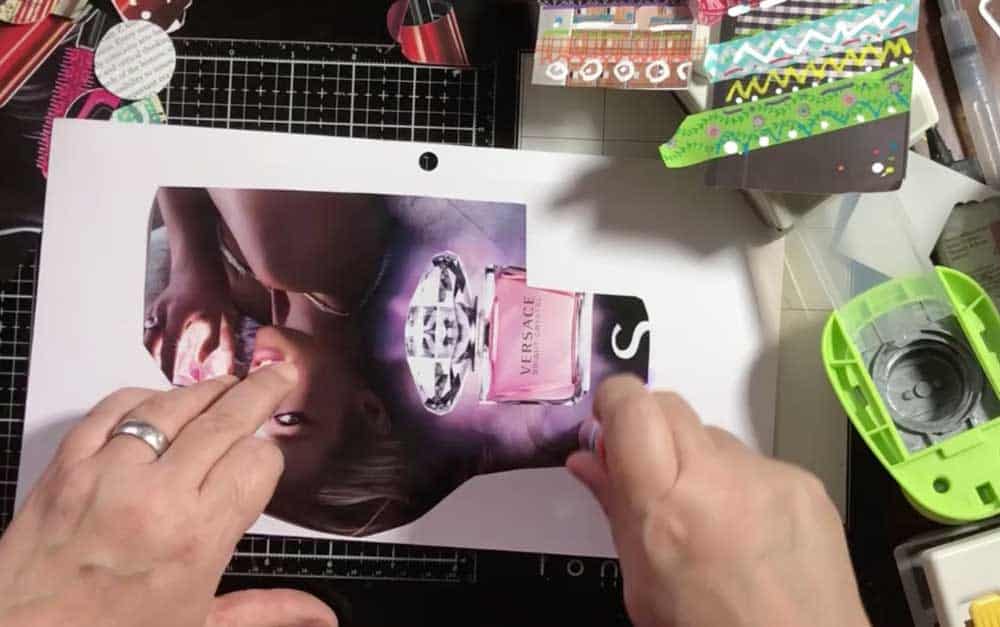 2. Glue Magazine Page To Paper Background