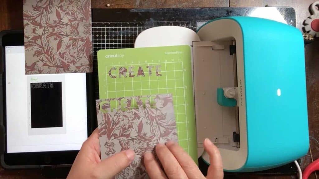 Cricut Joy cutting Tim Holtz wallpaper