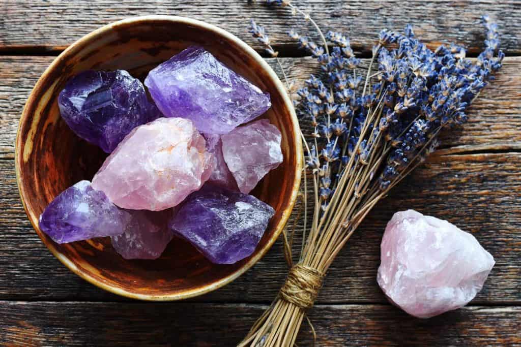 Amethyst Stones In A Bowl