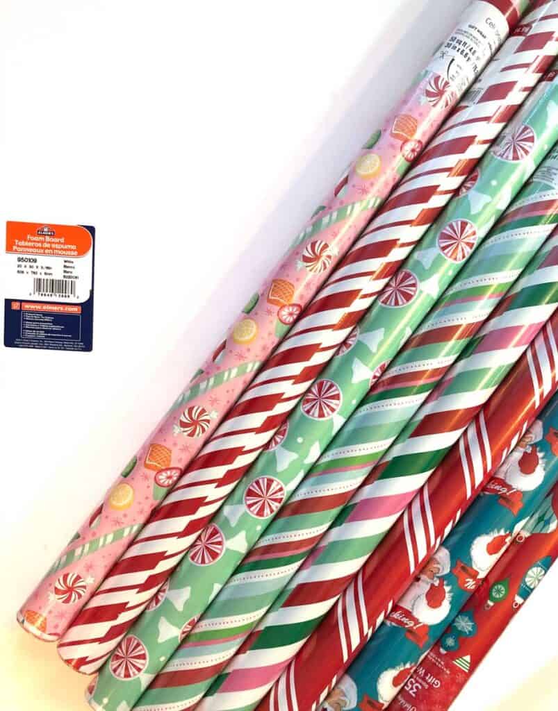 Pick out cool wrapping paper in the colors and patterns that you like!