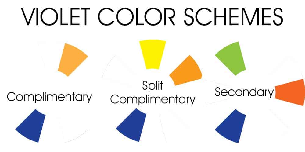 Violet Color Schemes - Complimentary, Split Complimentary, Secondary