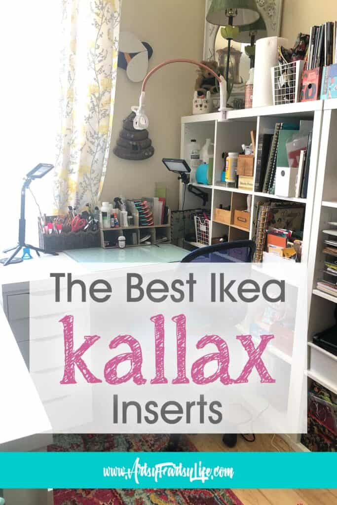 Today I am going to be showing you how I finessed the Kallax cubes in my craft room to make them more functional! Tips and ideas for how to pick the right inserts for your Ikea Kallax Cubes!