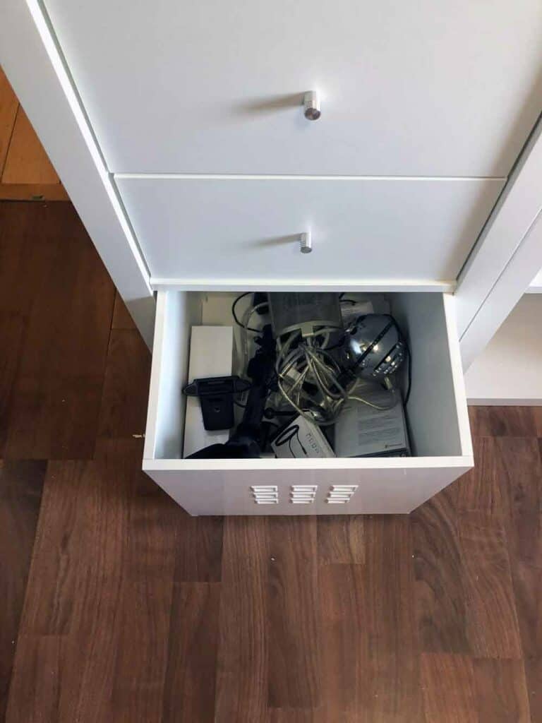 Storing My Technology in an Ikea Kallax Storage Box