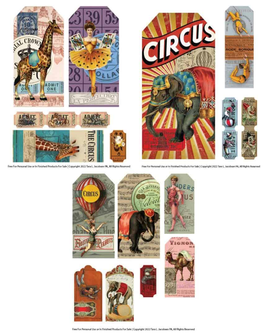 Free Circus Printable Ephemera · Artsy Fartsy Life