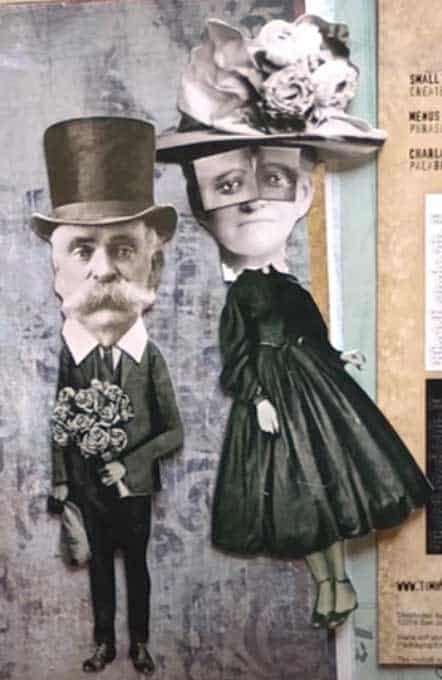 Putting Tim Holtz Paper Dolls Together Magazine Collage Style