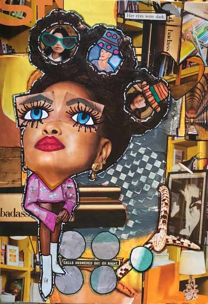 In Style Hair Lady - Magazine Collage Art