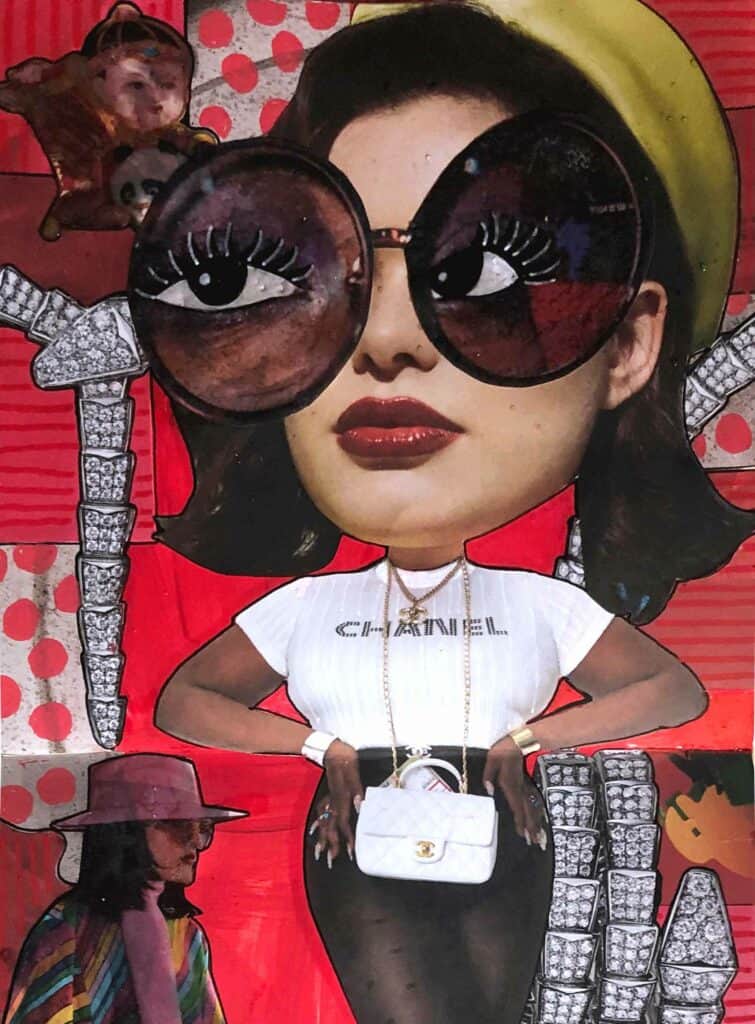 Sunglasses Girl Magazine Collage