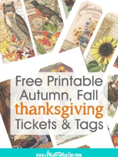 Thanksgiving Tags and Tickets - Free Printable Ephemera