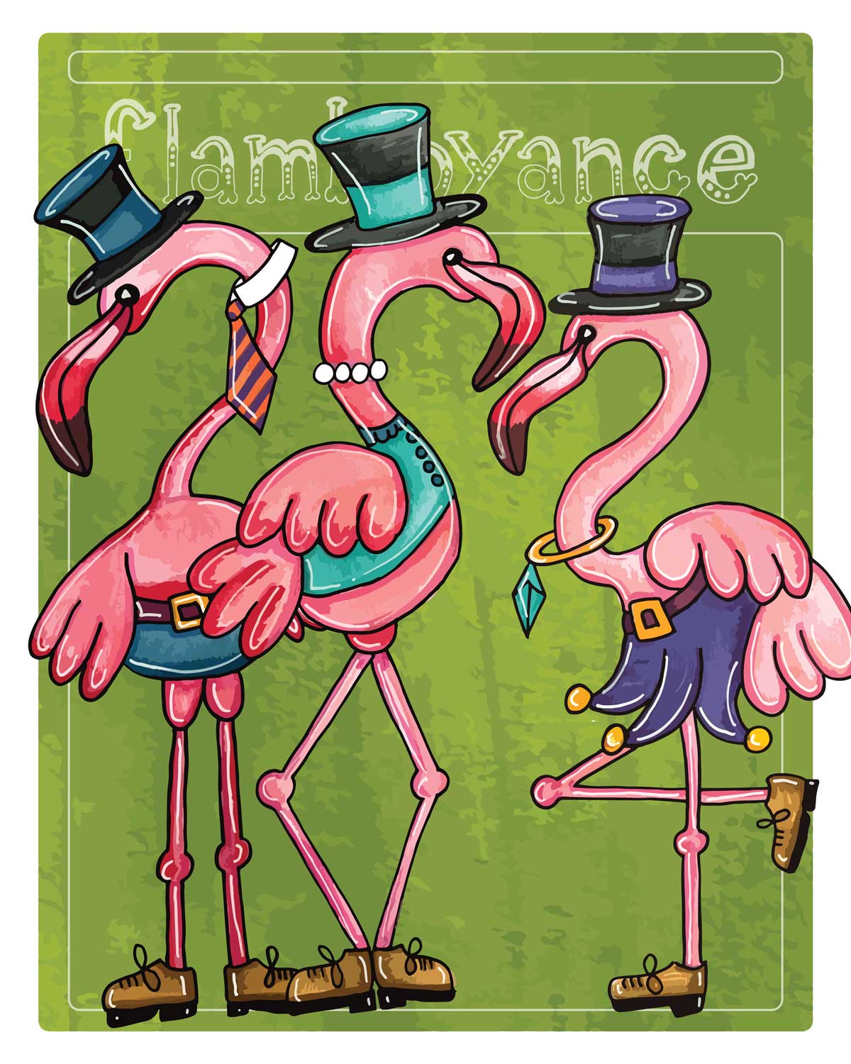 A Flamboyance Of Flamingos - Surface Design by Tara Jacobsen
