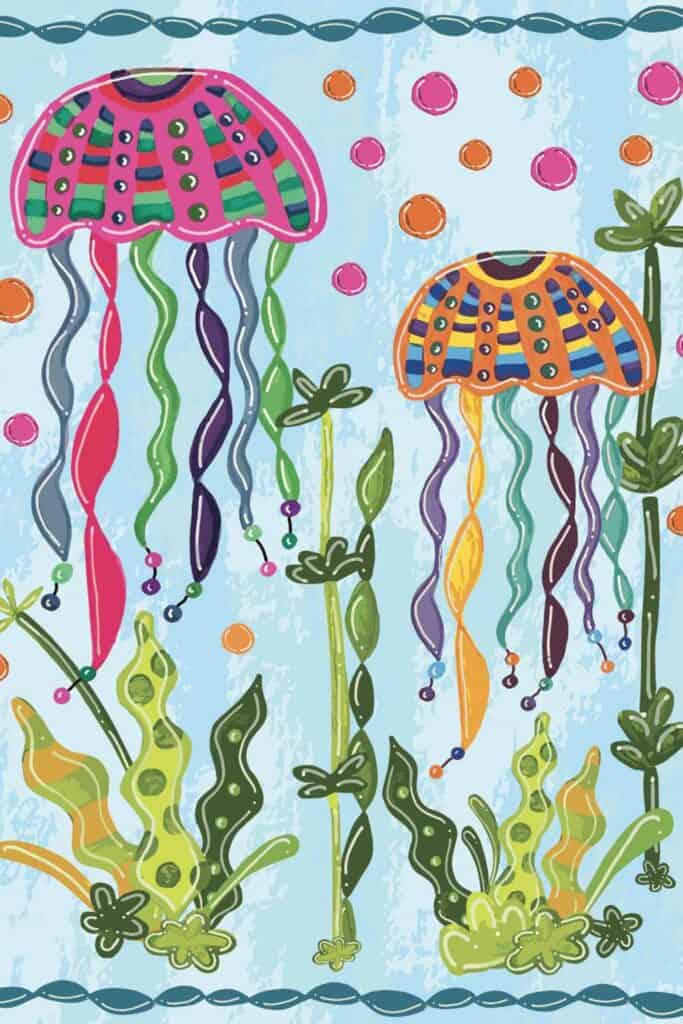 Jessica Jellyfish Surface Design By Tara Jacobsen
