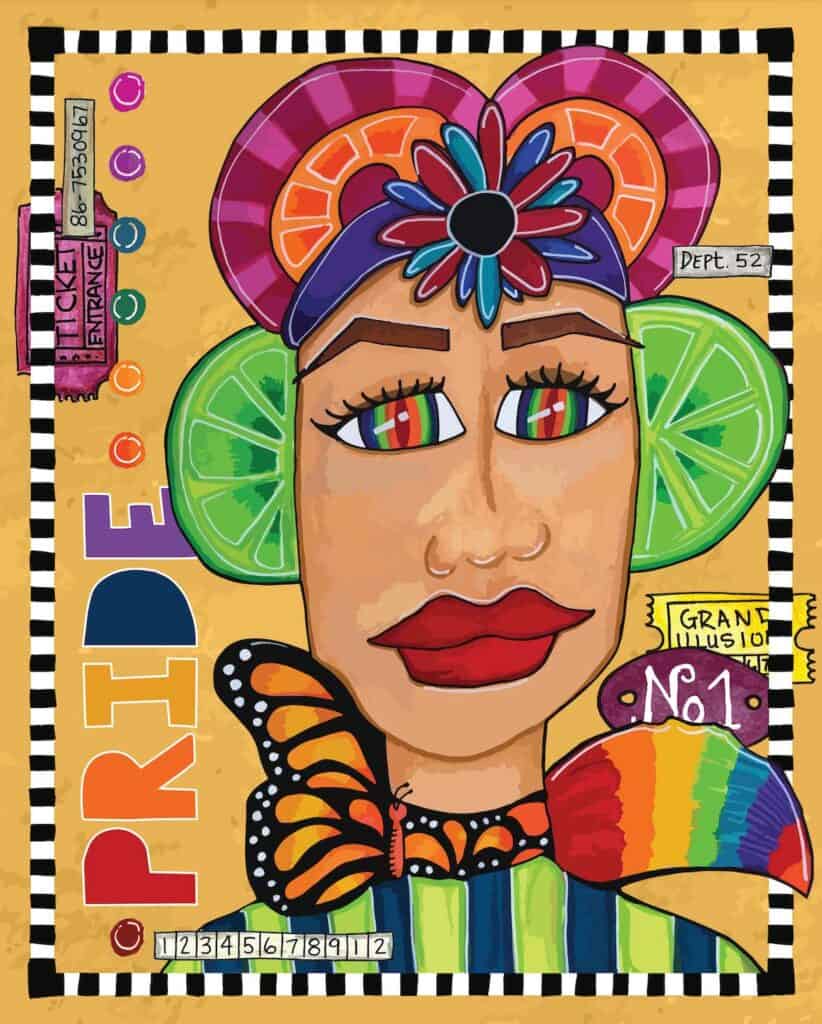 Rainbow Woman Surface Design Collage - Feminist Lesbian Gay Pride